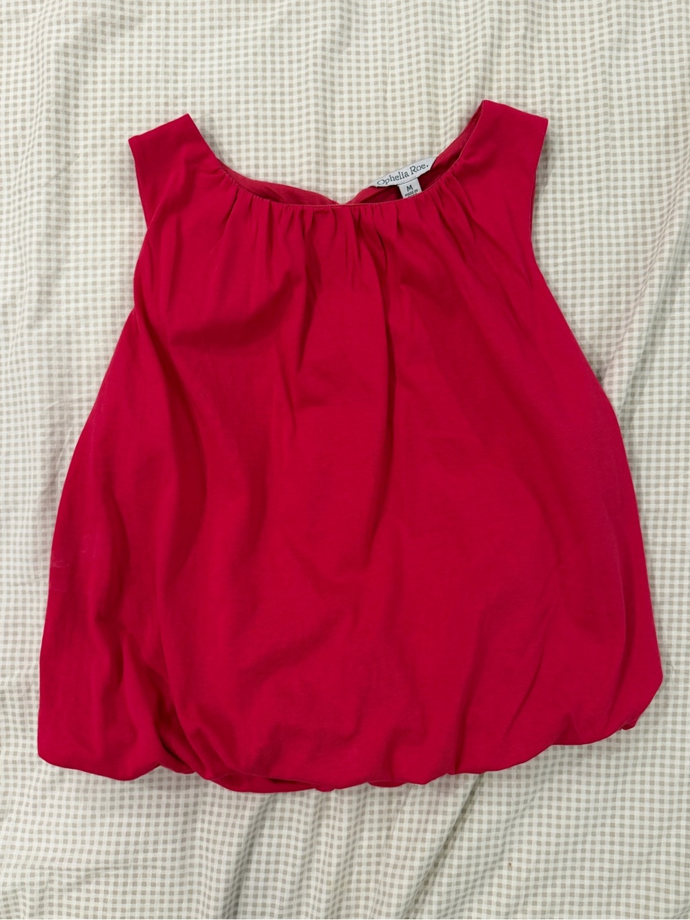 Ophelia Roe Bubble-Hem Tank Top in Bright Pink